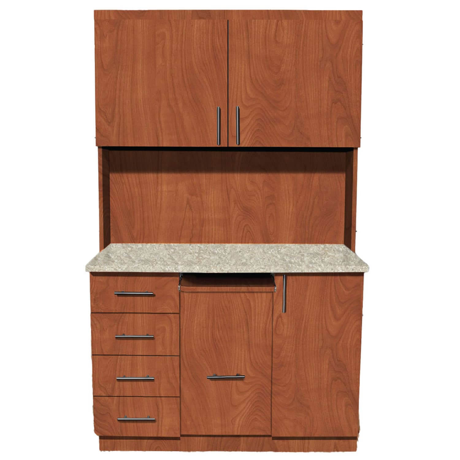 Signature 12 O'Clock Rear Cabinet with Uppers and Shelf, 40" x 22" x 73", Wild Cherry - Signature 12 O'Clock Rear Cabinet with Uppers and Shelf, 40" x 22" x 73", Wild Cherry - Image 1