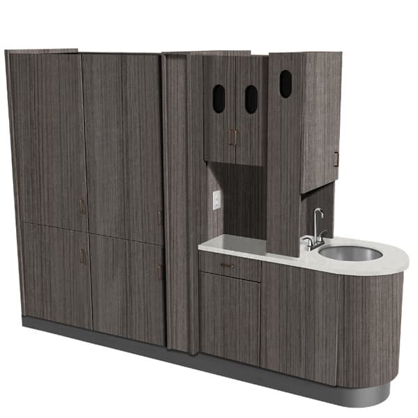 Signature Series Center Island Unit, 100"W x 22"D x 80"H, Custom Plywood, with Glove Dispensers, B-Fold Doors, X-Ray Backing, Drawers and Door - Signature Series Center Island Unit 100"W x 22"D x 80"H. Custom made with 100% - Image 1