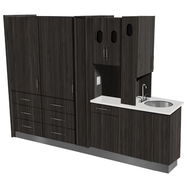 Signature Series Custom Center Island Unit, 7 Drawers, Glove Dispenser, Trash Shoot, MD Sink - Signature Series Center Island Unit. Custom made, 7 drawers, glove dispenser - Image 1