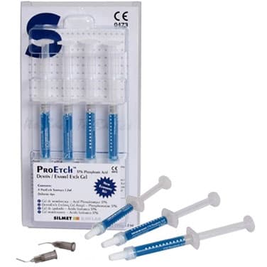 ProEtch 37% Phosphoric Acid Dentin and Enamel Etching Gel, Economy Kit: 4 - 1.2 mL Syringes with Delivery Tips - ProEtch 37% Phosphoric Acid Dentin and Enamel Etching Gel, Economy Kit: 4 - 1.2 - Image 1