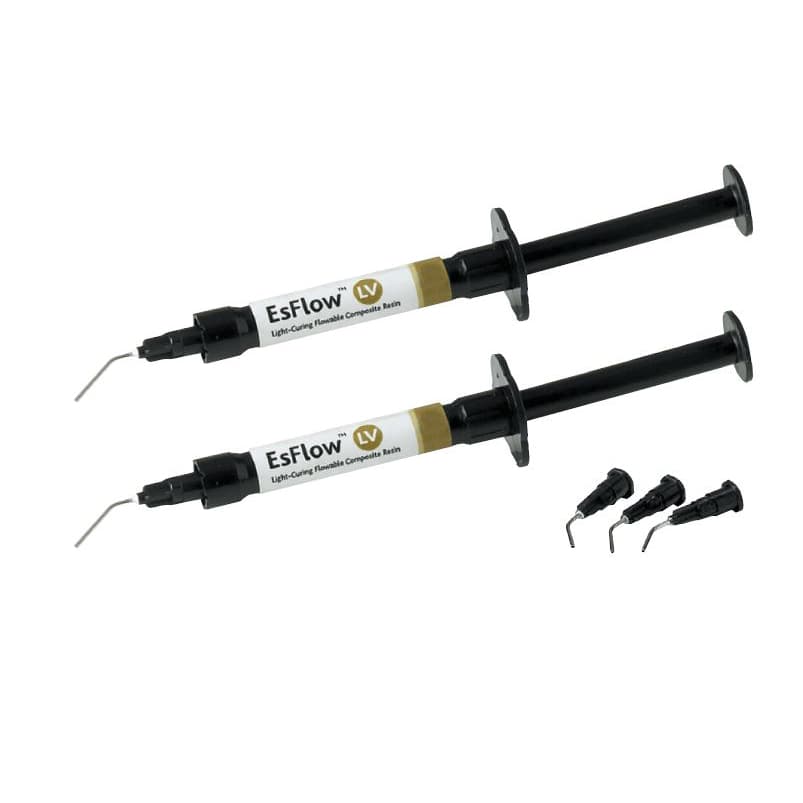 Spident EsFlow A1 Flowable Light-Cured Resin Composite Syringes, Radiopaque, 2 x 2 g Syringes with Tips - EsFlow A1 Syringes. Flowable Light-cured Resin Composite, Radiopaque. 2 - 2 Gm - Image 1