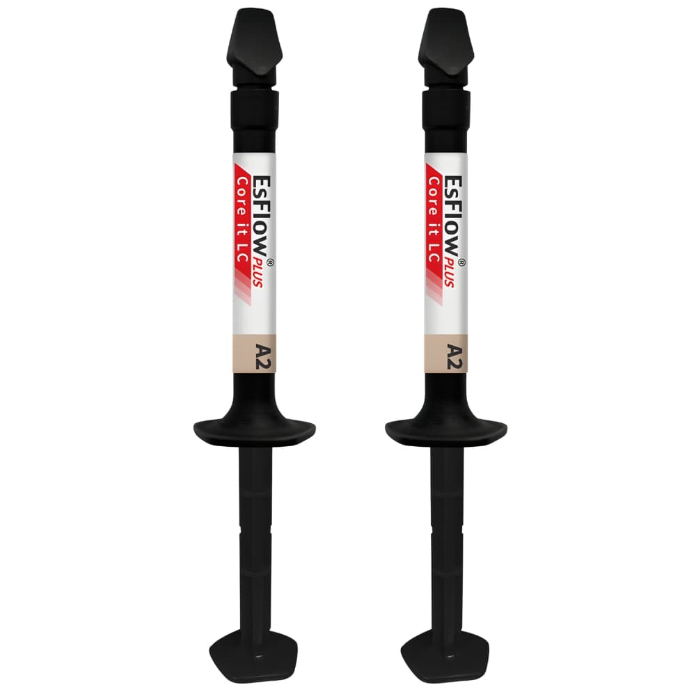 Spident EsFlow PLUS Core-it LC, A2 Flowable Light-Cured Resin Composite, 2 x 2.5g Syringes - EsFlow PLUS Core-it LC, A2 Flowable Light-Cured Resin Composite, 2 x 2.5gm - Image 1
