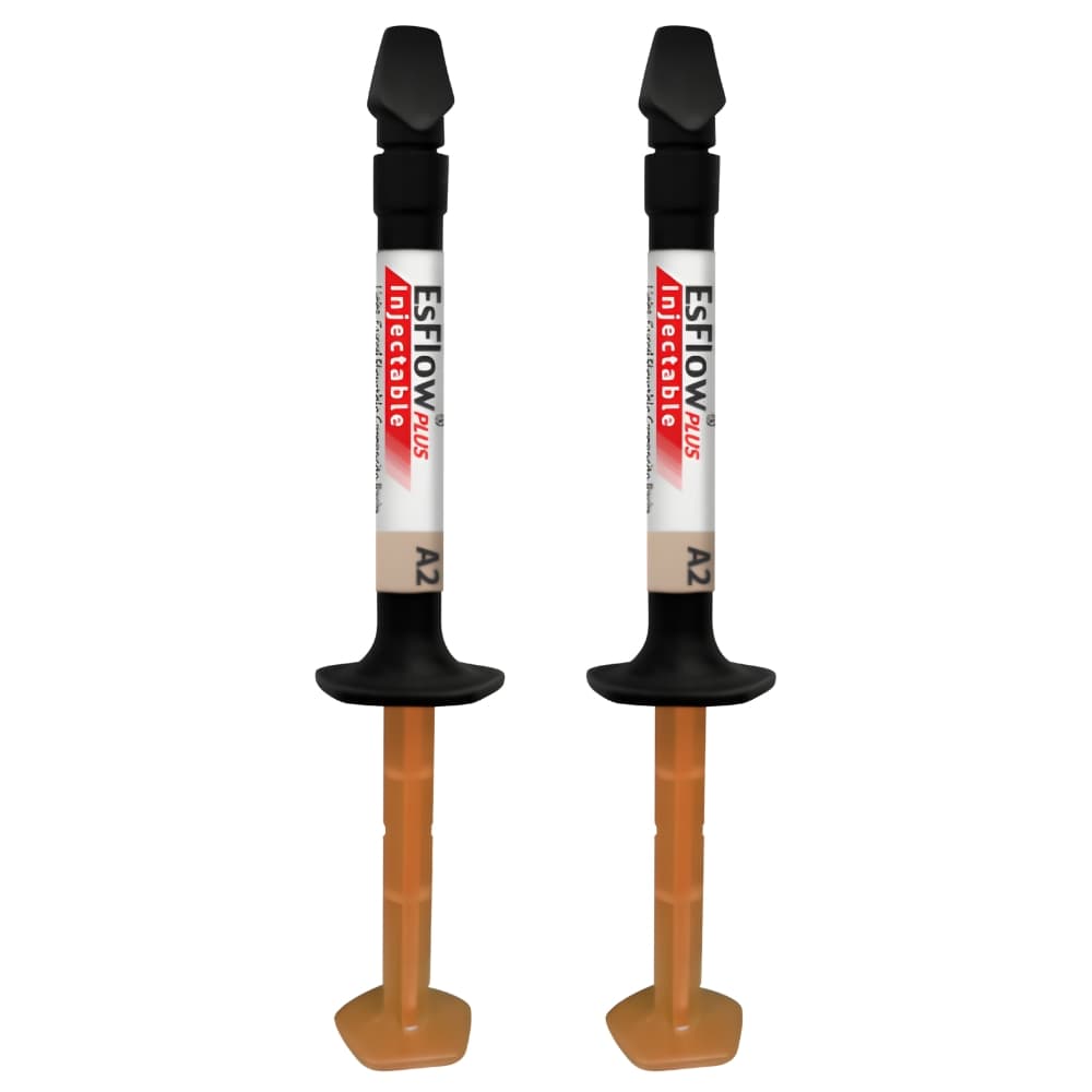 Spident EsFlow PLUS Injectable Flowable Light-Cured Resin Composite, A2, 2 x 2.5g Syringes - EsFlow PLUS Injectable, A2 Flowable Light-Cured Resin Composite, 2 x 2.5gm - Image 1
