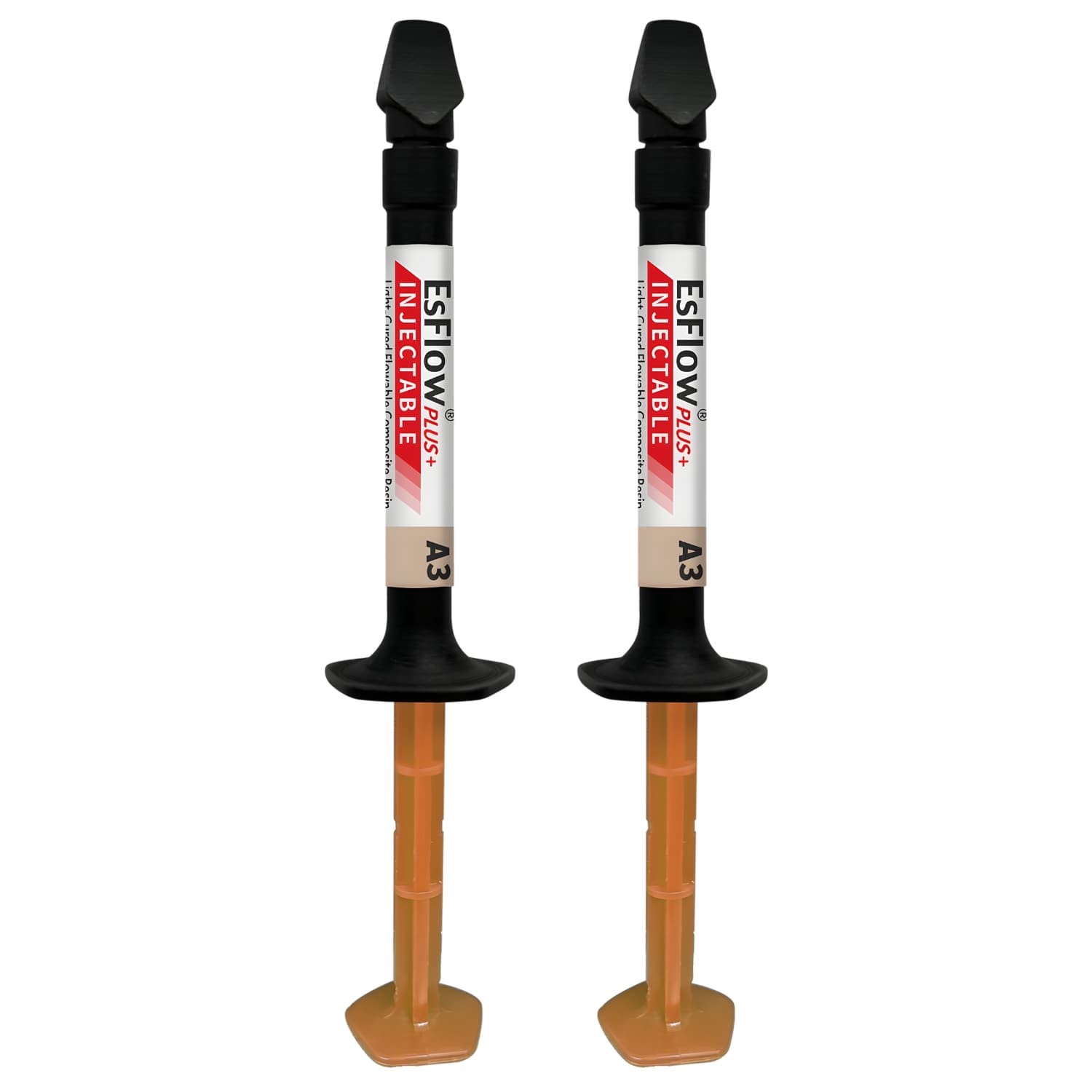 Spident EsFlow PLUS Injectable Flowable Light-Cured Resin Composite, A3, 2 x 2.5g Syringes - EsFlow PLUS Injectable, A3 Flowable Light-Cured Resin Composite, 2 x 2.5gm - Image 1
