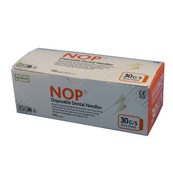 Spident 30 Gauge Short Disposable Dental Needles, 0.3 x 21 mm, Box of 100 - Spident 30 gauge Short Disposable Dental Needles (0.3X21mm) Box of 100 needles - Image 1