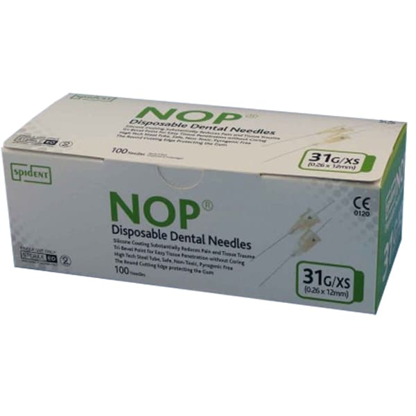 Spident 31 Gauge X-Short Disposable Dental Needles, 0.26 x 12 mm, Box of 100 - Spident 31 gauge X-Short Disposable Dental Needles (0.26X12mm) Box of 100 - Image 1