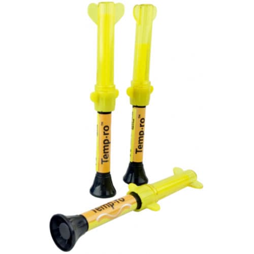 Spident Temp.ro Temporary Filling Material, Yellow (Natural) Shade, Light-Cured, 3 x 3 g Syringes - Temp.ro Temporary Filling Material - YELLOW (Natural) shade, 3 x 3 Gm - Image 1