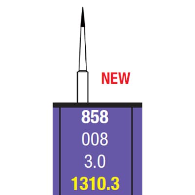 Spring FG #1310.3 (858.008) Extra Fine Grit Needle Single-Use Diamond Bur, Pack of 25 - Spring FG #1310.3 (858.008) Extra Fine grit Needle single-use diamond bur, pack - Image 1