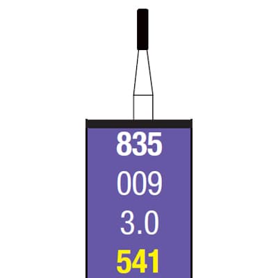 Spring FG #541 (835.009) Coarse Grit Flat End Cylinder Single-Use Diamond Burs, 25/Bx - Flat End Cylinder FG Diamond Burs - Image 1