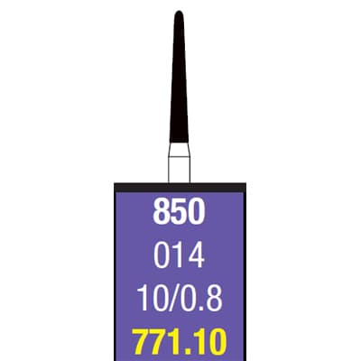 Spring FG #771.10 Medium Grit, Round End Taper Diamond Bur, 25/Bx - Round End Taper FG Diamond Burs - Image 1