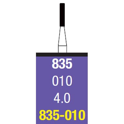 Spring FG #835-010 Medium Grit Flat End Cylinder Single-Use Diamond Burs, Pack of 25 - Spring FG #835-010 Medium grit Flat End Cylinder single-use diamond burs, pack - Image 1