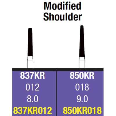 House Brand FG #837KR012 Super Coarse Grit Modified Shoulder Single-Use Diamond Bur, Pack of 10 - House Brand FG #837KR012 Super Coarse grit Modified Shoulder single-use diamond - Image 1
