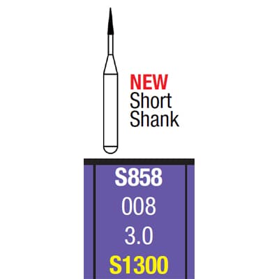 Spring FGSS #1300 (S858.008) Extra Fine Grit Needle Single-Use Diamond Bur, 25/Pack - Spring FGSS #1300 (S858.008) Extra Fine grit Needle single-use diamond bur - Image 1