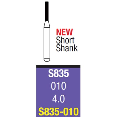 Spring FGSS #S835-010 Medium Grit Flat End Cylinder Single-Use Diamond Burs, 25/Bx - Flat End Cylinder FG Diamond Burs - Image 1
