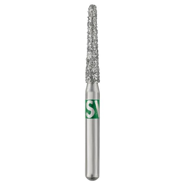 SS White Piranha Diamonds FG #856.018 SS (Short Shank) Coarse Grit, Round End Taper, Single Use Diamond Bur, 25/Bx - Piranha Diamonds FG #856.018 SS (Short Shank) Coarse Grit, Round End Taper - Image 1