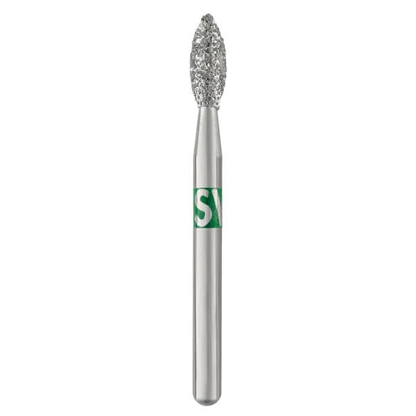 Piranha Diamonds FG #368.023 Coarse Grit, Pointed Football Shaped, Single Use, 25/Box - Piranha Diamonds FG #368.023 Coarse Grit, Pointed Football Shaped, Single Use - Image 1