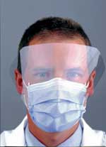 Com-Fit Earloop Mask with Face Shield, Blue, 25/Box - Com-Fit Earloop with Shield - Blue, 25/Bx - Image 1