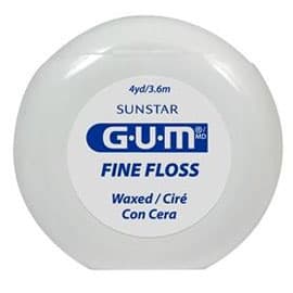 GUM Fine Dental Floss Unflavored Waxed, Thin, Shred Resistant, 4 Yards, 144/Box - GUM Fine Dental Floss Unflavored Waxed - Thin, Shred Resistant. Box of 144 - Image 1