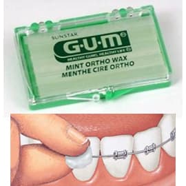 GUM Orthodontic Wax, Mint, with Vitamin E & Aloe, Clear, 24/Bx - GUM Orthodontic Wax - Mint, with Vitamin E & Aloe 24/Bx. Adheres to orthodontic - Image 1