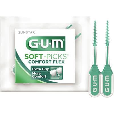 GUM Soft-Picks Comfort Flex Interdental Cleaners, Extra Grip, 2 per Pack, 110 Packs per Box (220 Picks Total) - GUM Soft-Picks Comfort Flex, 2/pack, box of 110 packs (total 220 picks). Extra - Image 1