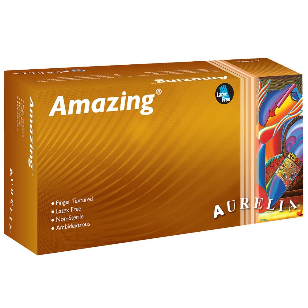 Aurelia Amazing Nitrile Powder-Free Exam Gloves, Large, Violet, 300/Bx, Case of 10 (3000 Gloves) - Aurelia Amazing Nitrile Powder-Free Exam Gloves, Large, Violet, 300/Bx, Case of 10 - Image 1