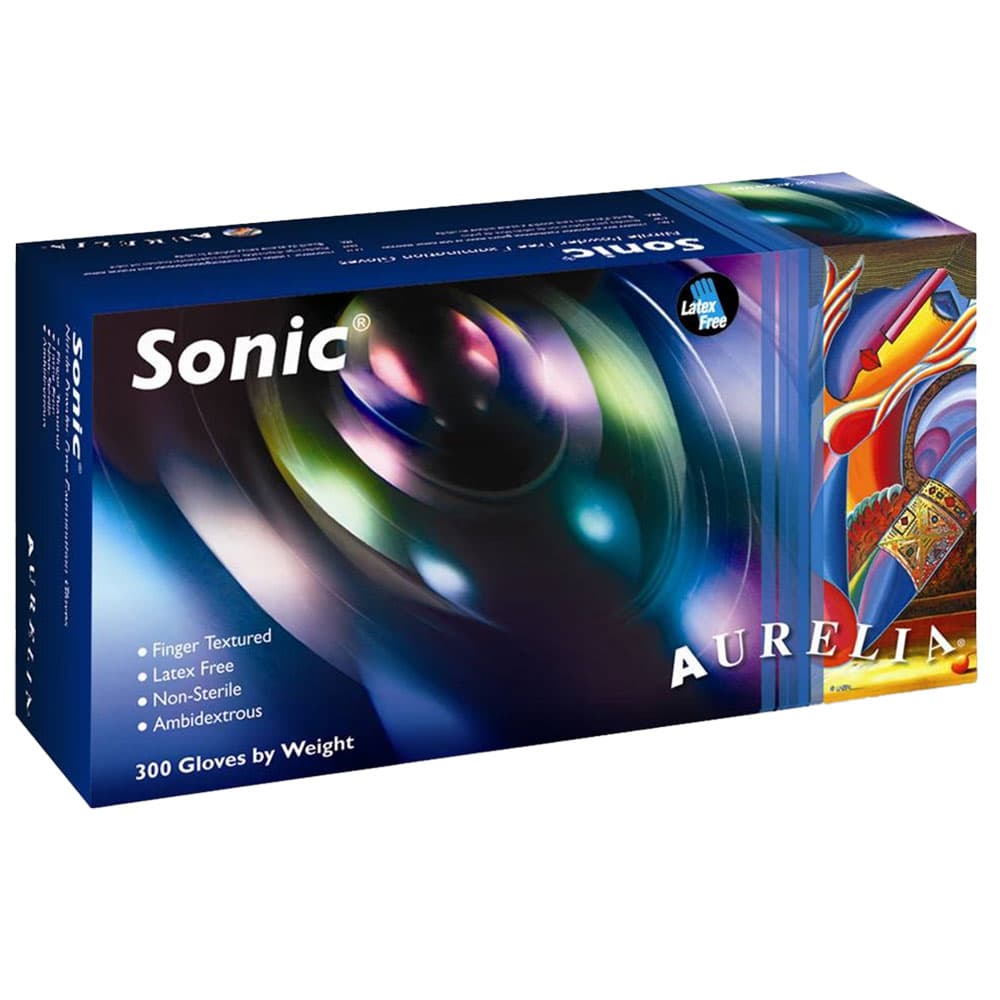 Aurelia Sonic Nitrile Powder-Free Exam Gloves, Large, Indigo Blue, 300/Bx, Case of 10 (3000 Gloves) - Aurelia Sonic Nitrile Powder-Free Exam Gloves, Large, Indigo Blue, 300/Bx, Case of 10 - Image 1