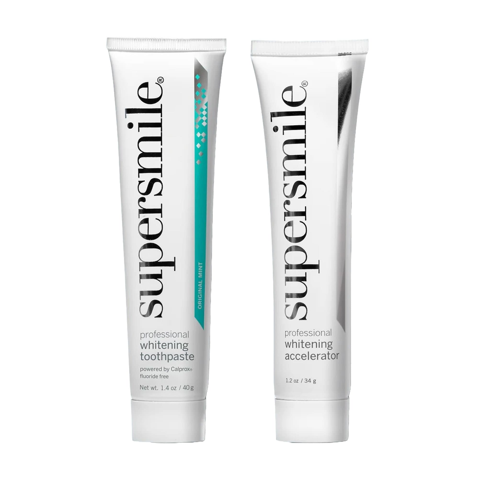 SuperSmile Fluoride-Free Professional Whitening Toothpaste, 1.4 oz Tube with 1.2 oz Whitening Accelerator, 30-Day Supply, 1 Kit - SuperSmile Fluoride-Free Professional Whitening Toothpaste, 1.4Oz. Tube, 1/Pk. Includes: - Image 1