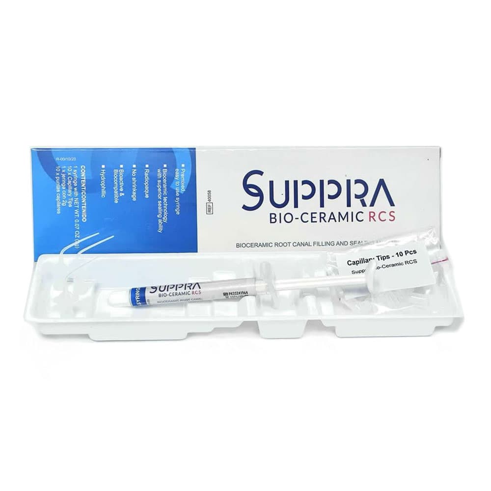 SUPPRA BIO-CERAMIC RCS Root Canal Sealer, 2 Gm Premixed Syringe with 10 Tips - SUPPRA BIO-CERAMIC RCS Root Canal Sealer, 2 Gm. Premixed Syringe & 10 Tips - Image 1