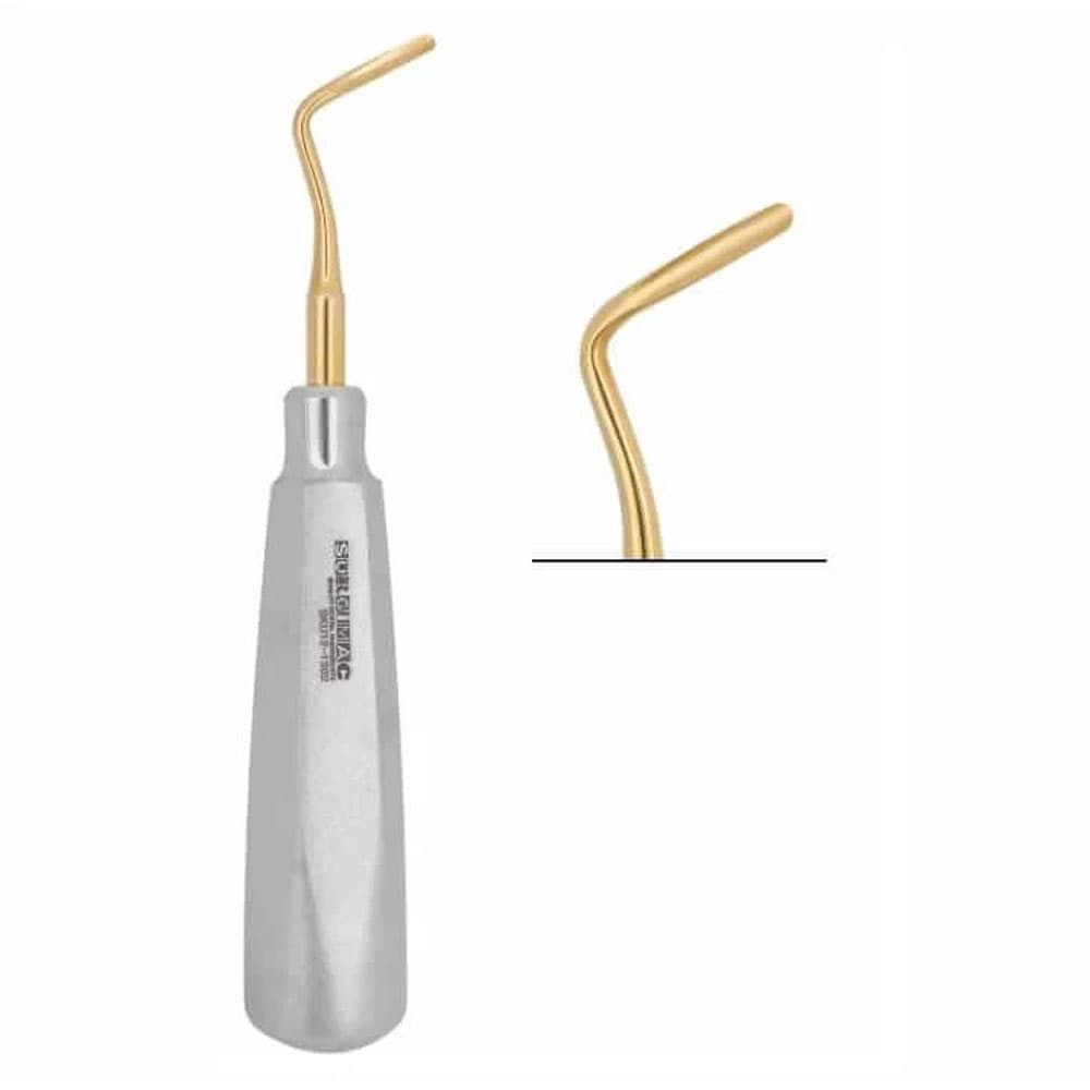 Surgimac Air Series 303 Apical Elevator, 3mm, Right, Gold Titanium Tips, 1/Pk - Air Series 303 Apical Elevator, 3mm, Right Gold Titanium Tips, 1/Pk - Image 1