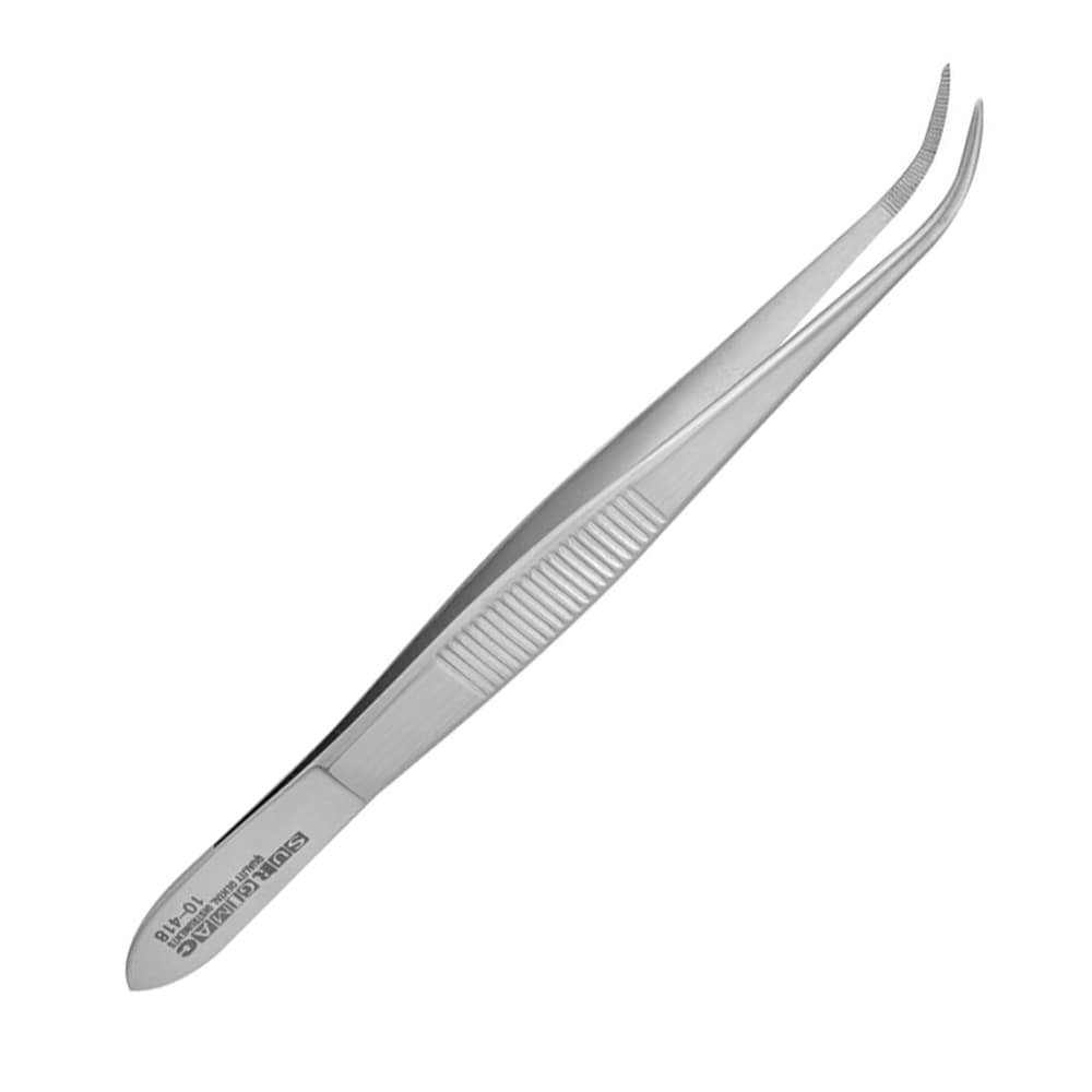 Surgimac Air Series #1 Stainless Steel Perry Cotton and Dressing Pliers, 12.5cm, 1/Pk - Air Series #1 Stainless Steel Perry Cotton and Dressing Pliers, 12.5cm, 1/Pk. Designed for secure handling of small items with a balanced handle for controlled movement and corrosion resistance for repeated clinical use. - Image 1