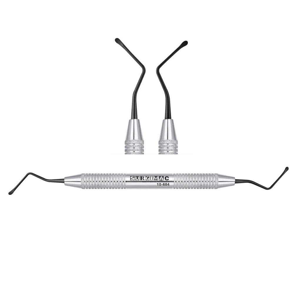 Surgimac Air Series Double-Ended Stainless Steel #84 Lucas Curette, Smooth, 2.2mm, Black (TiN) Tips, 1/Pk - Air Series Double-Ended Stainless Steel #84 Lucas Curette, Smooth, 2.2mm, Black (TiN) Tips, 1/Pk - Image 1