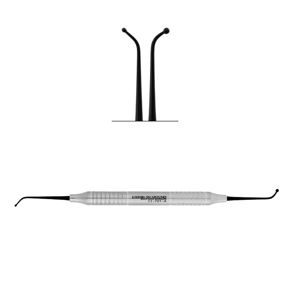Surgimac Air Series #18 Ball Burnisher, Stainless Steel, Medium/Large 2.4mm/1.6mm, Black TiN Tips, 1/Pk - Air Series Stainless Steel #18 Ball Burnisher, Medium/Large 2.4mm/1.6mm, Black (TiN) Tips, 1/Pk - Image 1