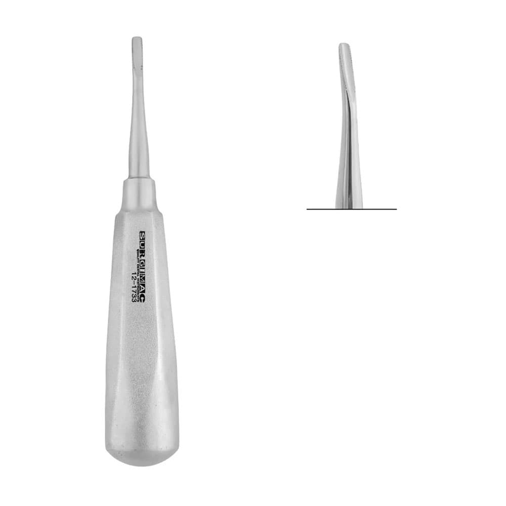 Surgimac Air Series Stainless Steel 4mm Curved Luxating Elevator, Serrated Tips, 1/Pk - Air Series Stainless Steel 4mm Curved Luxating Elevator, Serrated Tips, 1/Pk - Image 1