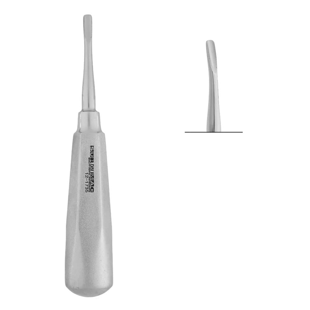 SurgiMac Air Series Stainless Steel 5mm Curved Luxating Elevator, Serrated Tips, 1/Pk - Air Series Stainless Steel 5mm Curved Luxating Elevator, Serrated Tips, 1/Pk - Image 1