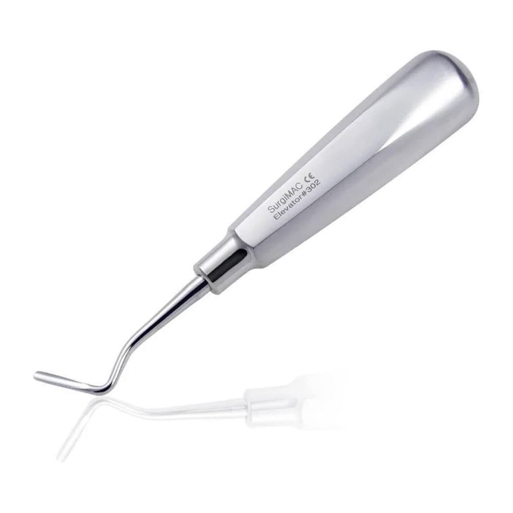Surgimac Eco Series Stainless Steel #302 Apical Root Elevator, Angled Tip, 1/Pk - Eco Series Stainless Steel #302 Apical Root Elevator, Angled Tip, 1/Pk - Image 1