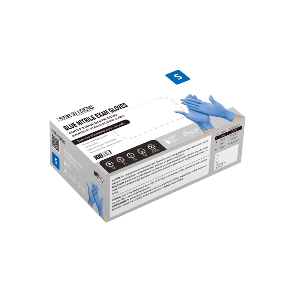 MaxSoft Nitrile Exam Gloves, Small, Blue, Powder-Free, Latex-Free, 100/Box - MaxSoft Nitrile Exam Gloves, Small, Blue, 100/Bx - Image 1