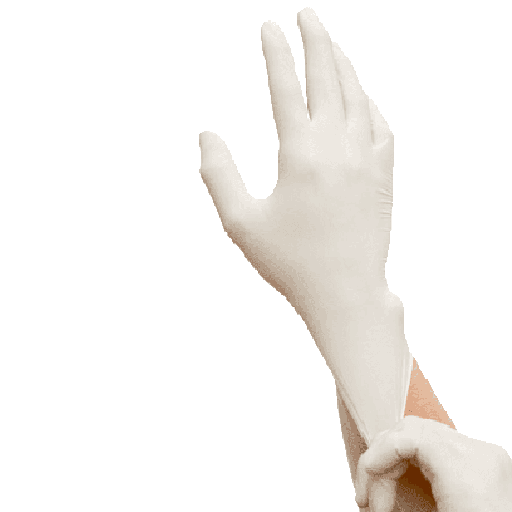 MaxTouch Powder Free Latex Exam Gloves, Large, White, 100/Box - MaxTouch Powder Free Latex Exam Gloves, Large, White, 100/Box - Image 1