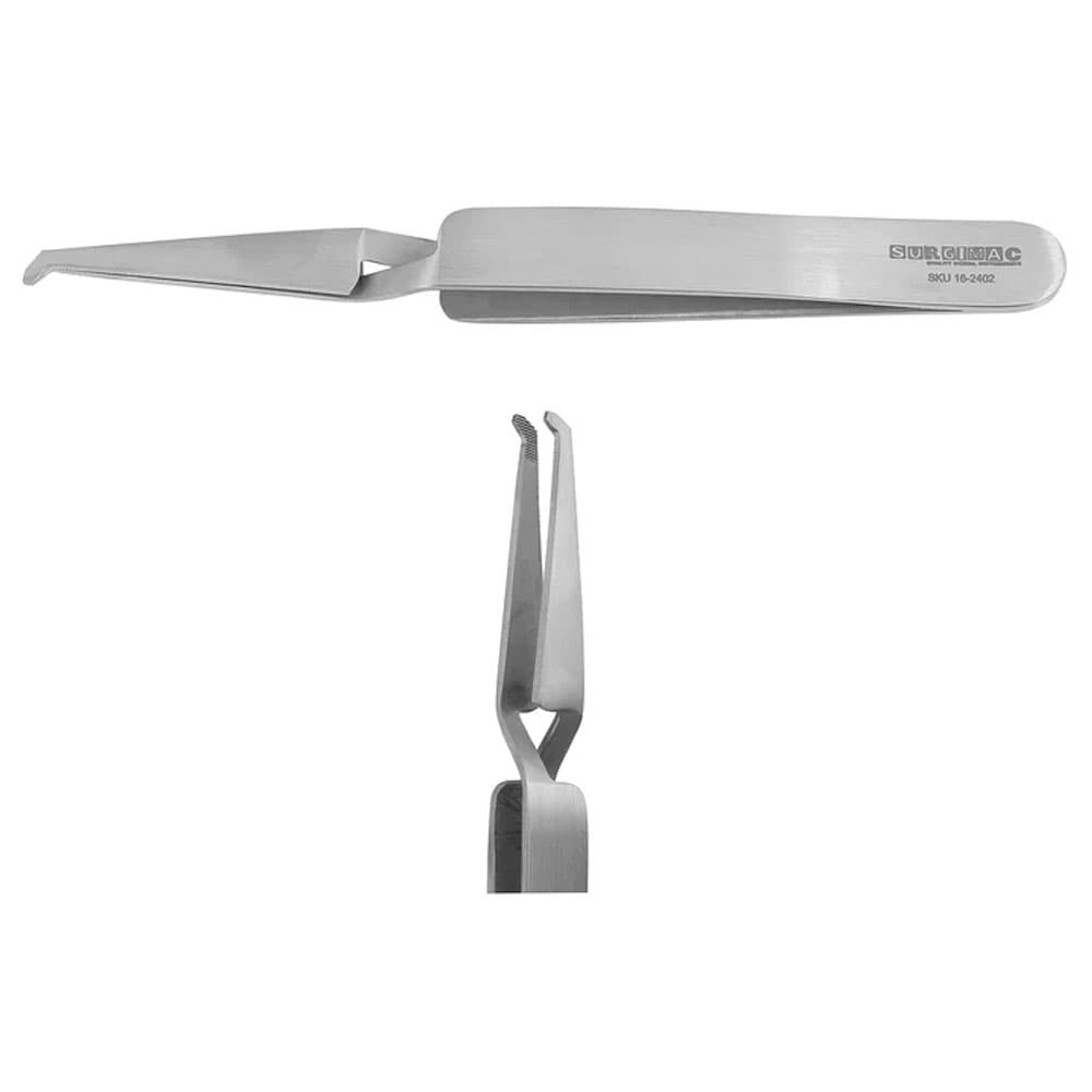 SurgiMac Pro Series Stainless Steel Ultra Slim Direct Bond Bracket Tweezer, Serrated Tips, 1/Pk - Pro Series Stainless Steel Ultra Slim Direct Bond Bracket Tweezer, Serrated Tips, 1/Pk - Image 1