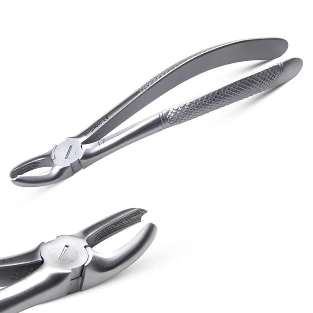SurgiMac #17 Extracting Forceps for Upper Right Molars, Stainless Steel, English Pattern - SurgiMac #17 Extracting Forceps for Upper Right Molars - Image 1
