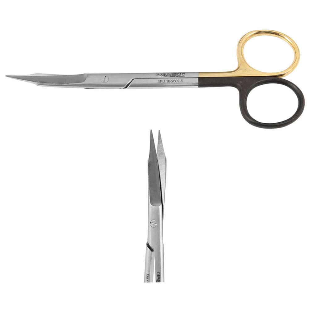 SurgiMac Curved Goldman Fox 5" Surgical Scissors, Tungsten Carbide Inserts, 1/Pk - SurgiMac Curved Goldman Fox 5" Surgical Scissors, 1/Pk - Image 1