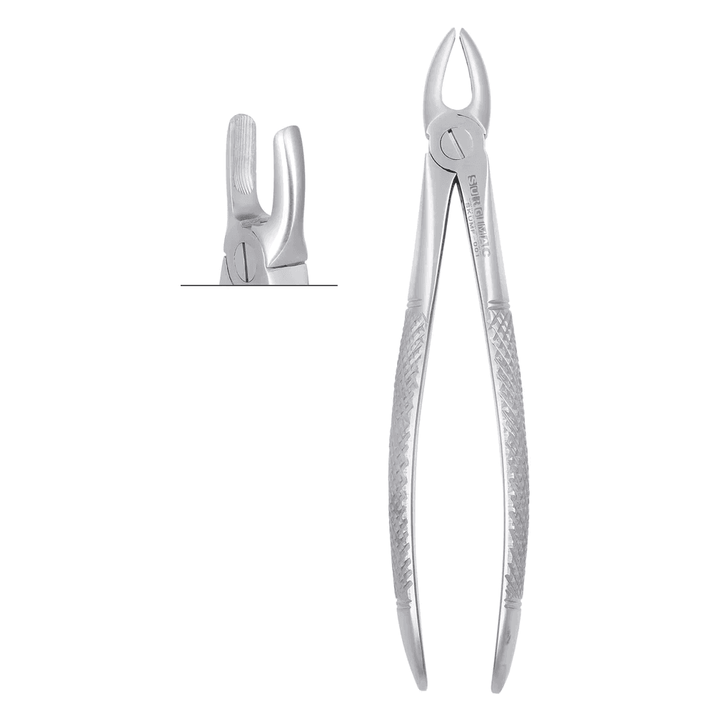 SurgiMac Matte Finish #1 Extraction Forceps for Upper Incisors and Roots, Stainless Steel, English Pattern - SurgiMac Matte Finish #1 Extraction Forceps for Upper Incisors and Roots - Image 1