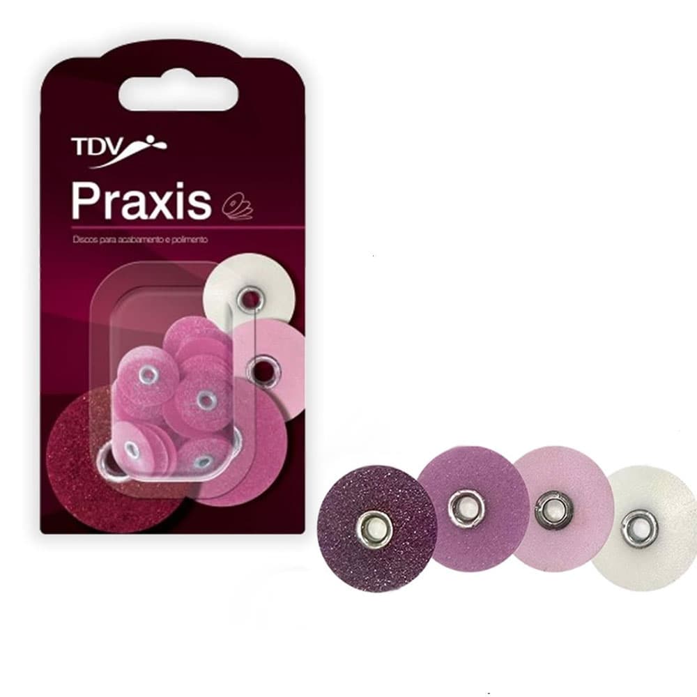 Praxis Sandpaper Discs, 1/2" Diameter, Assorted 4 Grits, Pop-On Mandrel, 85/Pk - Praxis Sandpaper Discs 1/2" - ASSORTED 4 grits 85/Pk. POP-ON. For composite - Image 1