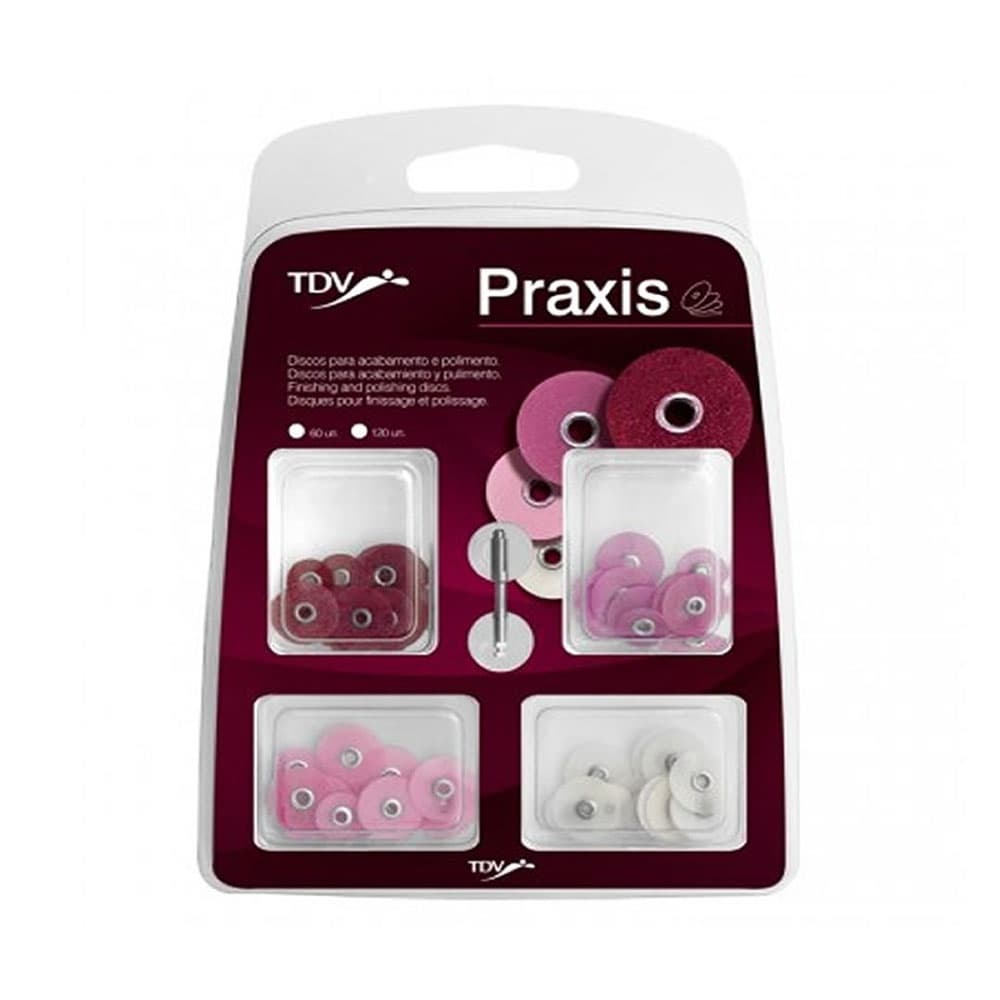 Praxis Sandpaper Discs, 60 Assorted Discs + POP-ON Mandrel, 3/8" and 1/2" Diameters, 4 Grits - Praxis Sandpaper Discs - 60 Assorted Discs + Mandrel POP-ON. 3/8" and 1/2" - Image 1