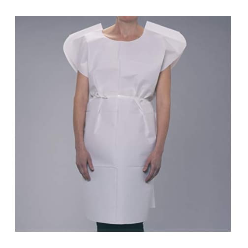 Avalon Papers Exam Gowns, Tissue/Poly/Tissue, Blue, 50/Case - Avalon Papers Exam Gowns, Tissue/Poly/Tissue, Blue, Package of 50 gowns - Image 1