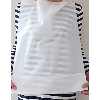 Tidi Embossed Poly Bib with Ties, 16" x 24", White, Front Full-Width Pocket, 500/Case - Tidi Embossed Poly Bib with Ties 16" x 24", White, 500/Case. Front full-width - Image 1
