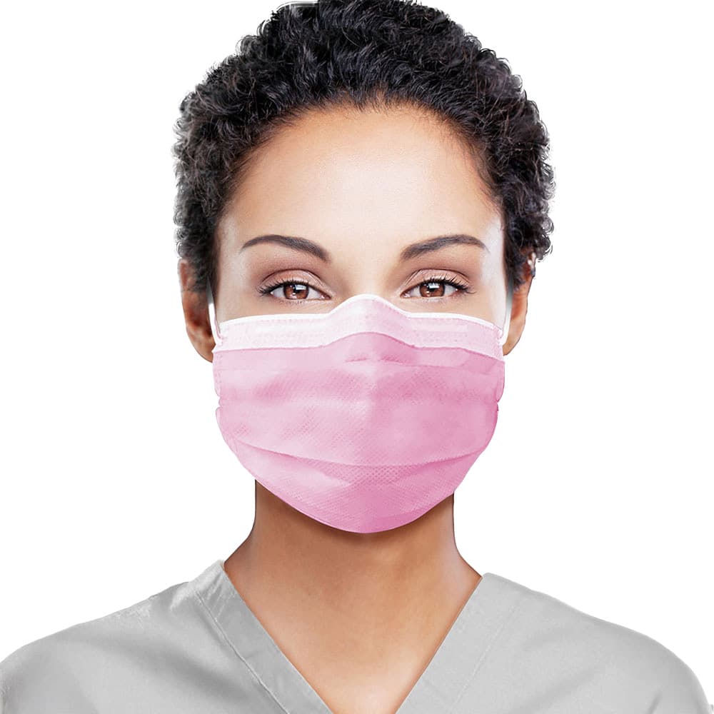 Top Quality Manufacturing ASTM Level 2 Earloop Face Mask, Pink, 50/Box - Top Quality Manufacturing ASTM 2 Earloop Face Mask, Pink, 50/Box - Image 1