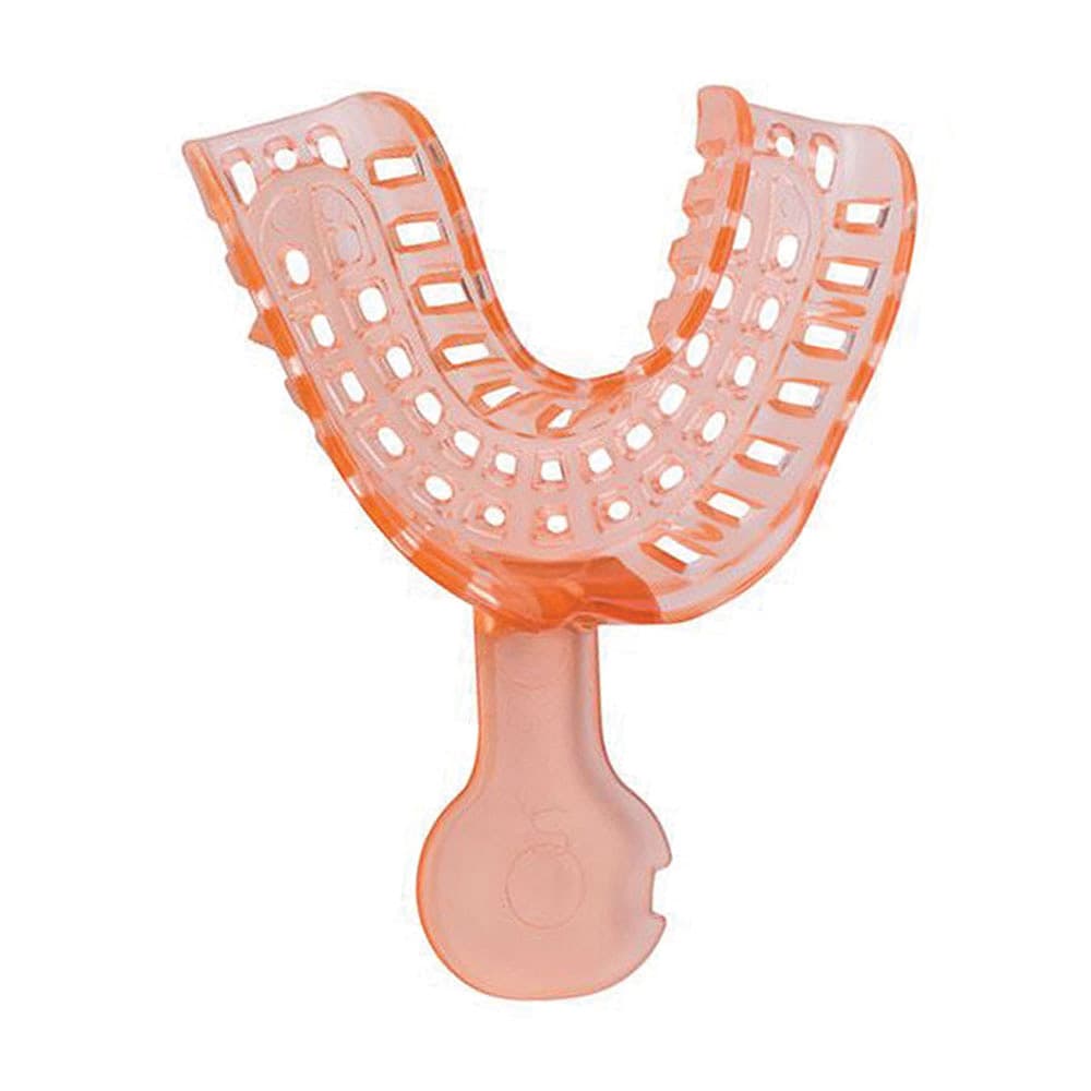 Top Quality Manufacturing Color-Brite/Crystal Colors Perforated Impression Trays, Small Lower, Orange, 12/Box - Top Quality Manufacturing Color-Brite/Crystal Colors Perforated Impression Trays, Small Lower, Orange, 12/Box - Image 1