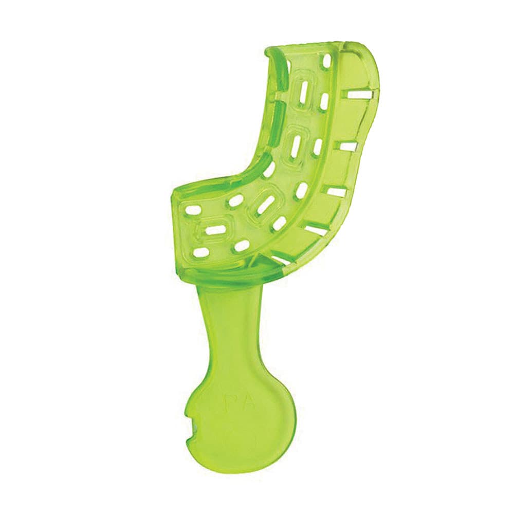 Top Quality Manufacturing Color-Brite/Crystal Colors Perforated Impression Trays, Partial Upper Right/Lower Left, Green, 12/Box - Top Quality Manufacturing Color-Brite/Crystal Colors Perforated Impression Trays, Partial Upper Right/Lower Left, Green, 12/Box - Image 1
