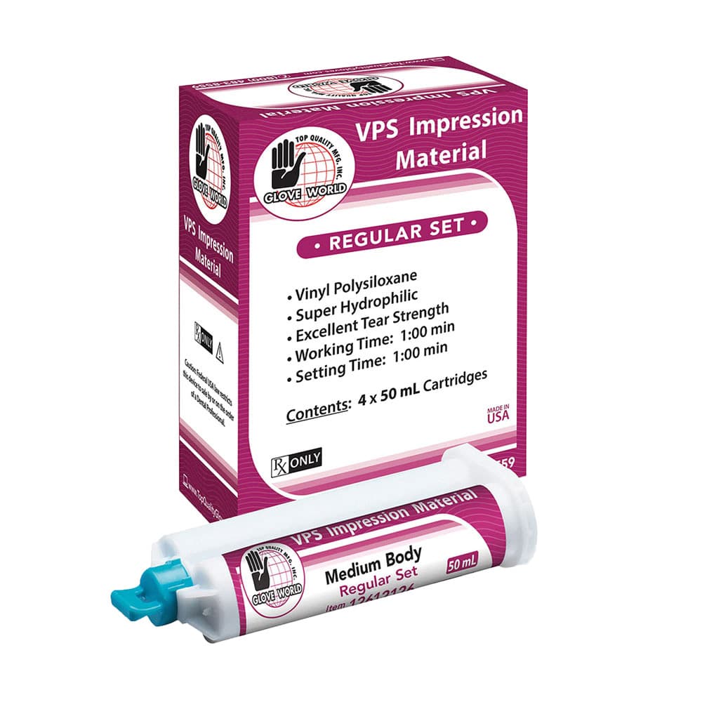 Top Quality Manufacturing VPS Impression Material, Medium Body, Regular Set, 4 x 50 ml Cartridges - Top Quality Manufacturing VPS Impression Material, Medium Body, Regular Set, 4 x 50 ml Cartridges - Image 1