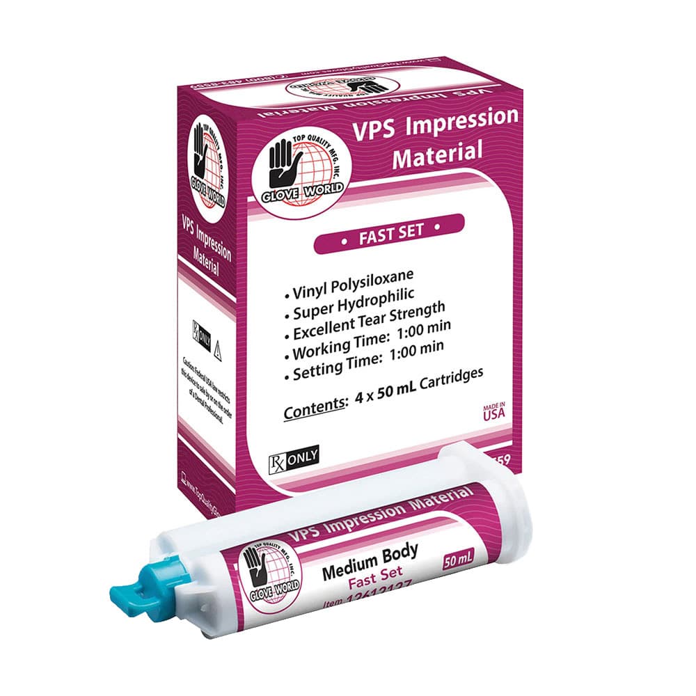 Top Quality Manufacturing VPS Impression Material, Medium Body, Fast Set, 4 x 50 ml Cartridges - Top Quality Manufacturing VPS Impression Material, Medium Body, Fast Set, 4 x 50 ml Cartridges - Image 1